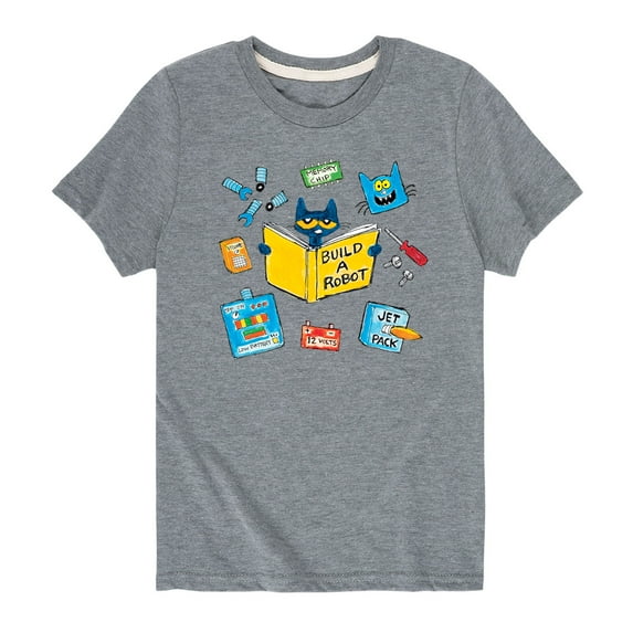 Pete The Cat - Build A Robot - Youth Short Sleeve Graphic T-Shirt