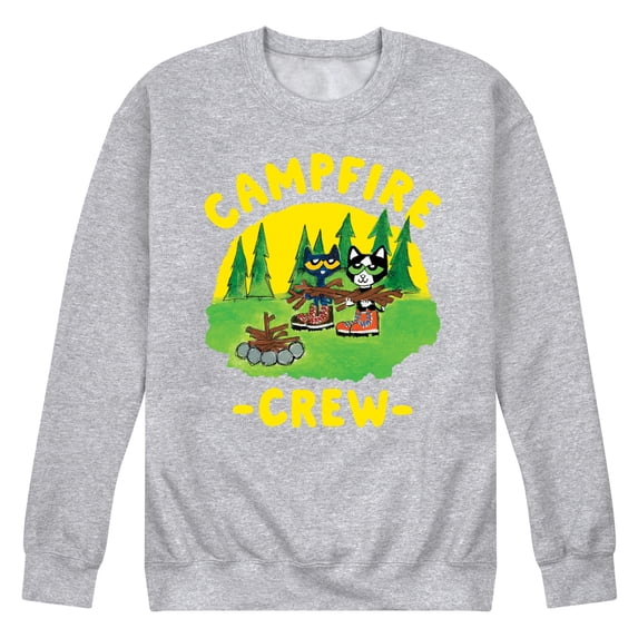 Pete The Cat - Campfire Crew - Men's Crew Neck Fleece Pullover