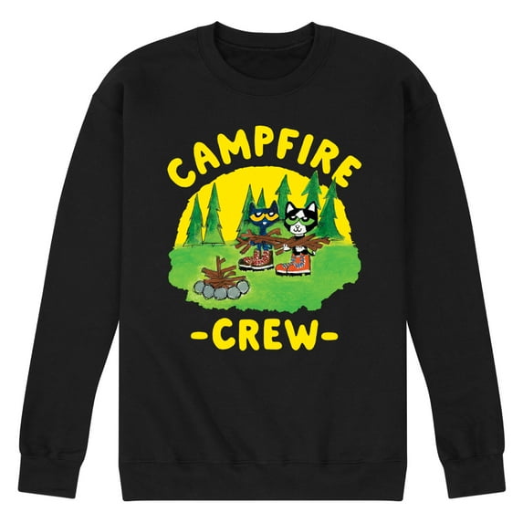 Pete The Cat - Campfire Crew - Men's Crew Neck Fleece Pullover