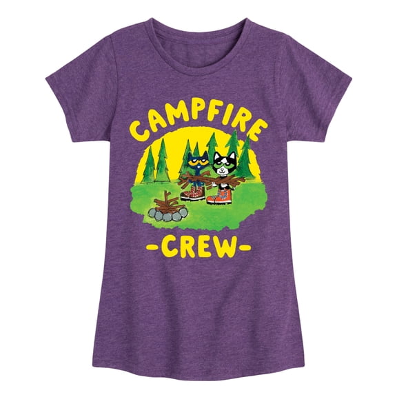 Pete The Cat - Campfire Crew - Toddler And Youth Girls Short Sleeve Graphic T-Shirt