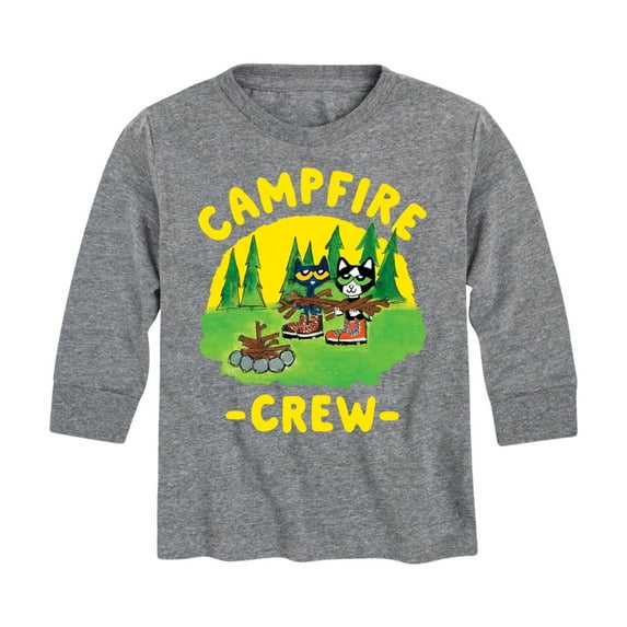 Pete The Cat - Campfire Crew - Toddler And Youth Long Sleeve Graphic T-Shirt