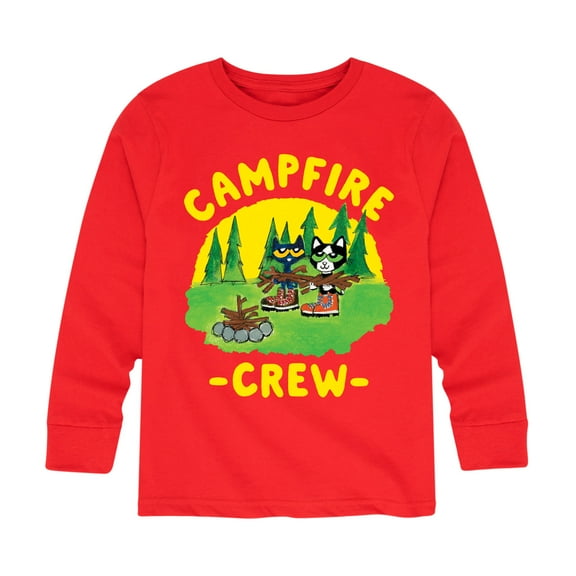 Pete The Cat - Campfire Crew - Toddler And Youth Long Sleeve Graphic T-Shirt