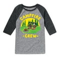 thumbnail image 1 of Pete The Cat - Campfire Crew - Toddler And Youth Raglan Graphic T-Shirt, 1 of 5