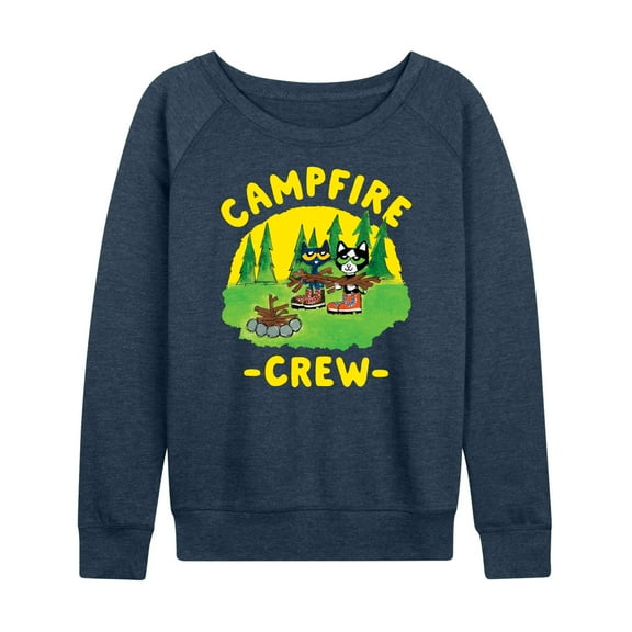 Pete The Cat - Campfire Crew - Women's Lightweight French Terry Long Sleeve Shirt