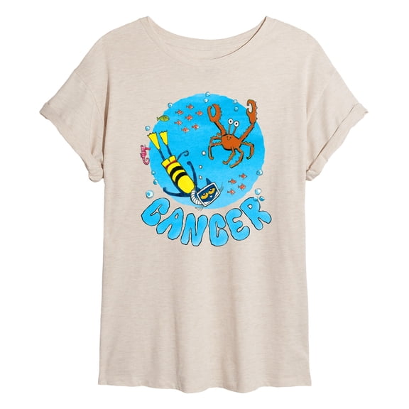 Pete The Cat - Cancer - Women's Oversized Graphic T-Shirt
