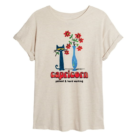 Pete The Cat - Capricorn - Women's Oversized Graphic T-Shirt