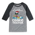 thumbnail image 1 of Pete The Cat - Certified Cookie Tester - Youth Raglan, 1 of 5