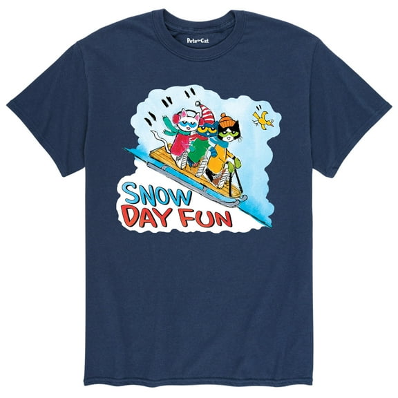 Pete The Cat - Christmas Holiday Snow Day Fun Adult - Men's Short Sleeve Graphic T-Shirt