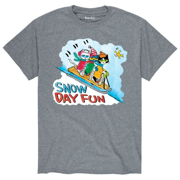 Pete The Cat - Christmas Holiday Snow Day Fun Adult - Men's Short Sleeve Graphic T-Shirt