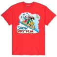 thumbnail image 1 of Pete The Cat - Christmas Holiday Snow Day Fun Adult - Men's Short Sleeve Graphic T-Shirt, 1 of 5