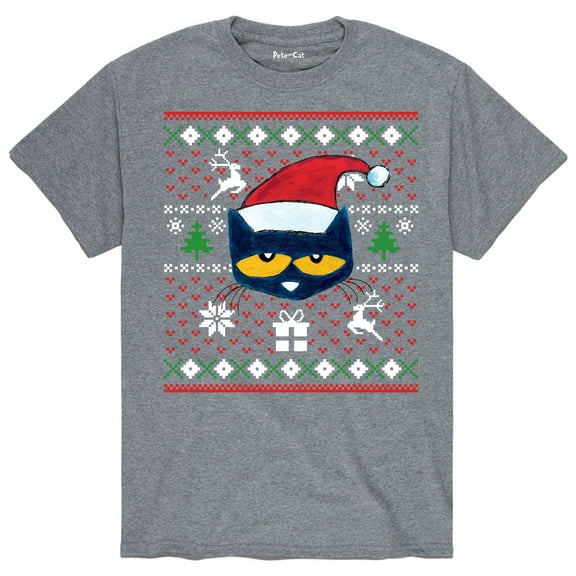Pete The Cat - Christmas Holiday Ugly Sweater Men's - Men's Short Sleeve Graphic T-Shirt