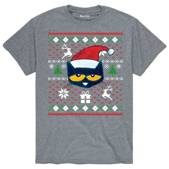 Pete The Cat - Christmas Holiday Ugly Sweater Men's - Men's Short Sleeve Graphic T-Shirt