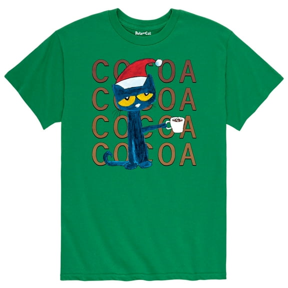 Pete The Cat - Christmas With Cocoa Adult - Men's Short Sleeve Graphic T-Shirt