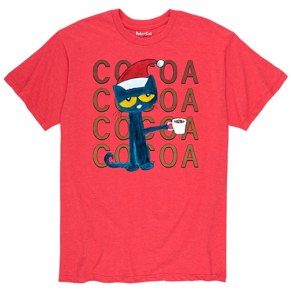 Pete The Cat - Christmas With Cocoa Adult - Men's Short Sleeve Graphic T-Shirt
