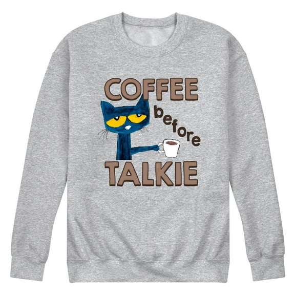 Pete The Cat - Coffee Before Talkie - Men's Crew Fleece Sweatshirt