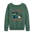 thumbnail image 1 of Pete The Cat - Coffee Before Talkie - Women's French Terry Long Sleeve Shirt, 1 of 5