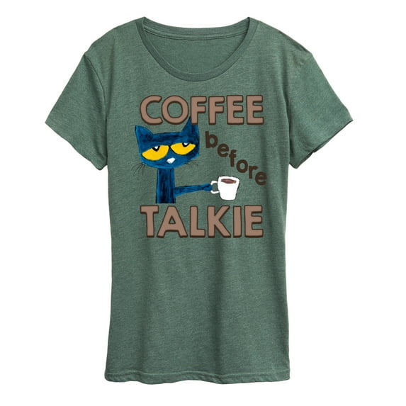 Pete The Cat - Coffee Before Talkie - Women's Short Sleeve Graphic T-Shirt