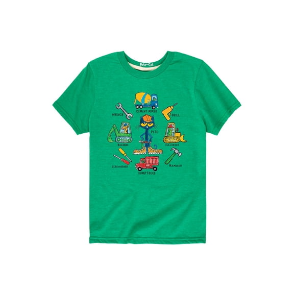 Pete The Cat - Construction Tools - Toddler Short Sleeve Graphic T-Shirt