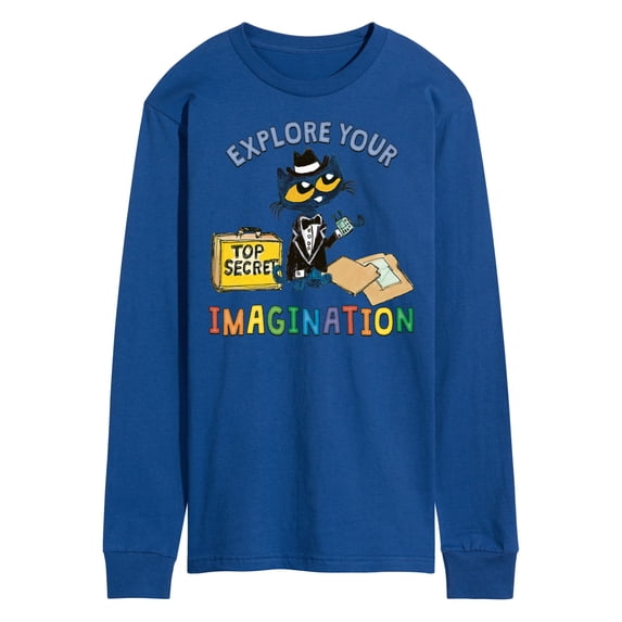 Pete The Cat - Top Secret Explore Your Imagination - Men's Long Sleeve T-Shirt