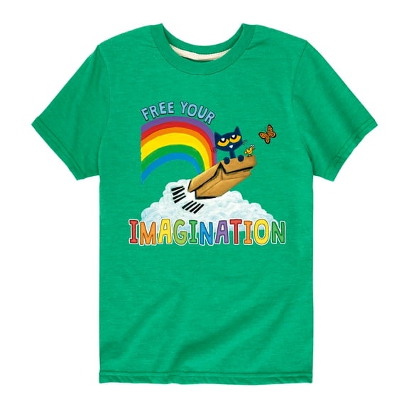 Pete The Cat - Flying Box Free Your Imagination - Toddler And Youth Short Sleeve Graphic T-Shirt