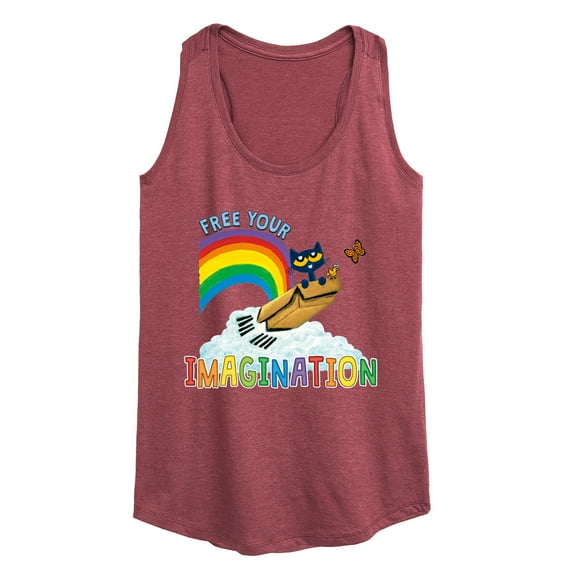 Pete The Cat - Flying Box Free Your Imagination - Women's Racerback Tank Top