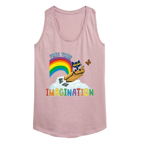 Pete The Cat - Flying Box Free Your Imagination - Women's Racerback Tank Top