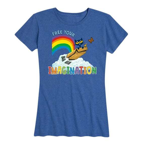 Pete The Cat - Flying Box Free Your Imagination - Women's Short Sleeve Graphic T-Shirt