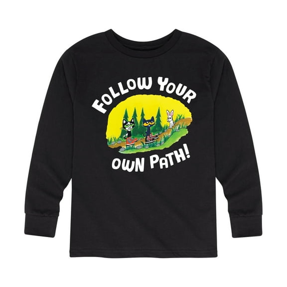 Pete The Cat - Follow Your Own Path - Toddler And Youth Long Sleeve Graphic T-Shirt