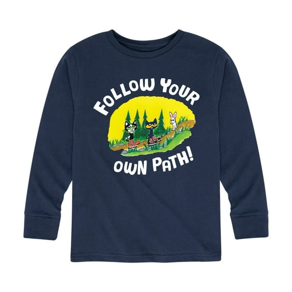 Pete The Cat - Follow Your Own Path - Toddler And Youth Long Sleeve Graphic T-Shirt