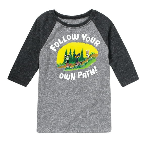 Pete The Cat - Follow Your Own Path - Toddler And Youth Raglan Graphic T-Shirt