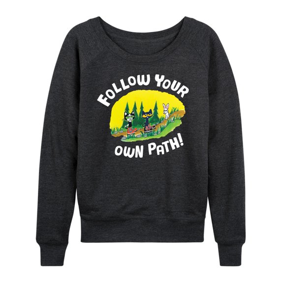 Pete The Cat - Follow Your Own Path - Women's Lightweight French Terry Long Sleeve Shirt