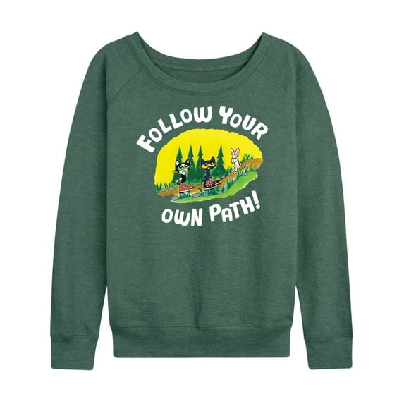 Pete The Cat - Follow Your Own Path - Women's Lightweight French Terry Long Sleeve Shirt
