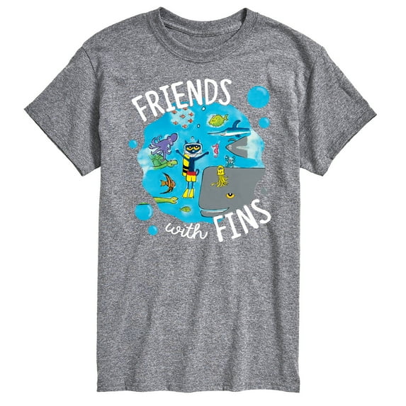 Pete The Cat - Friends With Fins - Men's Short Sleeve Graphic T-Shirt