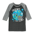 thumbnail image 1 of Pete The Cat - Friends With Fins - Toddler And Youth Raglan Graphic T-Shirt, 1 of 5