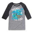 thumbnail image 1 of Pete The Cat - Friends With Fins - Toddler And Youth Raglan Graphic T-Shirt, 1 of 5