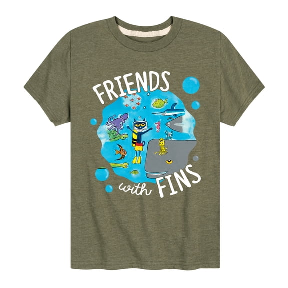 Pete The Cat - Friends With Fins - Toddler And Youth Short Sleeve Graphic T-Shirt