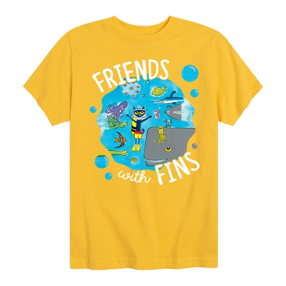 Pete The Cat - Friends With Fins - Toddler And Youth Short Sleeve Graphic T-Shirt