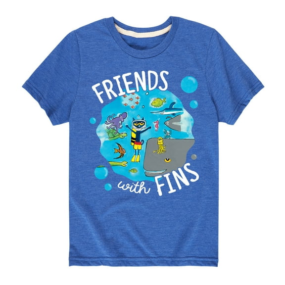 Pete The Cat - Friends With Fins - Toddler And Youth Short Sleeve Graphic T-Shirt