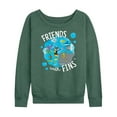 thumbnail image 1 of Pete The Cat - Friends With Fins - Women's Lightweight French Terry Long Sleeve Shirt, 1 of 6