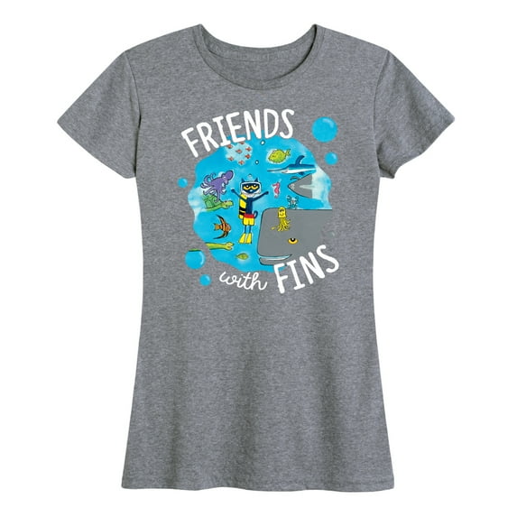 Pete The Cat - Friends With Fins - Women's Short Sleeve Graphic T-Shirt