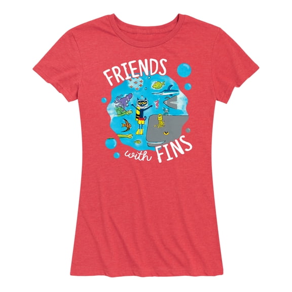Pete The Cat - Friends With Fins - Women's Short Sleeve Graphic T-Shirt