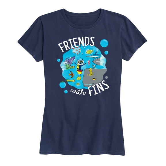 Pete The Cat - Friends With Fins - Women's Short Sleeve Graphic T-Shirt