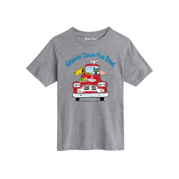 Pete The Cat - Groovin Down The Road - Youth Short Sleeve Graphic T-Shirt