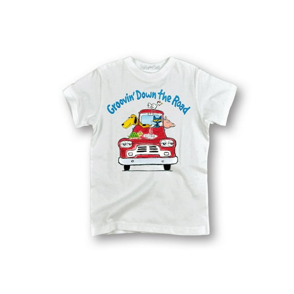 Pete The Cat - Groovin Down The Road - Youth Short Sleeve Graphic T-Shirt