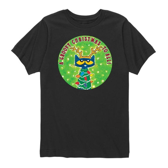 Pete The Cat - Groovy Christmas - Youth Short Sleeve Graphic T-Shirt
