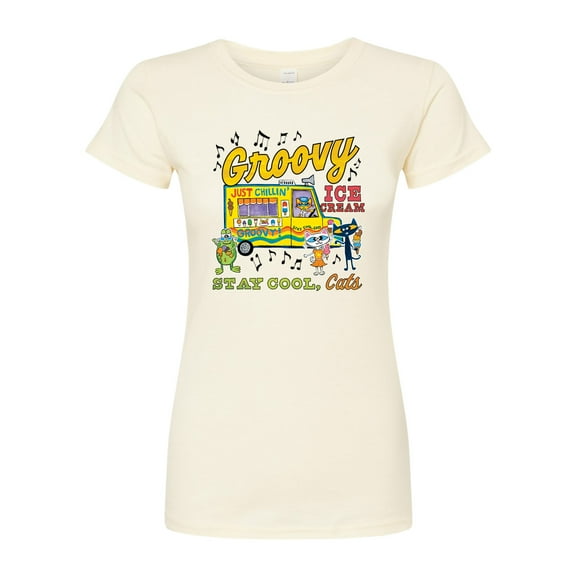 Pete The Cat - Groovy Ice Cream Truck - Juniors Fitted Graphic T-Shirt