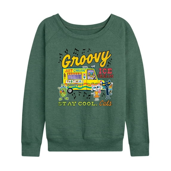 Pete The Cat - Groovy Ice Cream Truck - Women's French Terry Long Sleeve Shirt