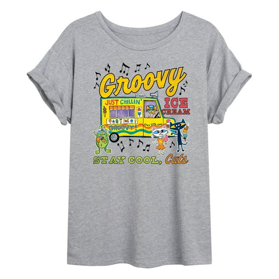 Pete The Cat - Groovy Ice Cream Truck - Women's Oversized Graphic T-Shirt