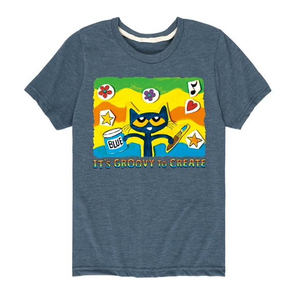 Pete The Cat - Groovy To Create - Toddler And Youth Short Sleeve Graphic T-Shirt