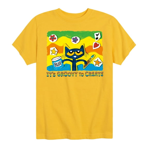Pete The Cat - Groovy To Create - Toddler And Youth Short Sleeve Graphic T-Shirt